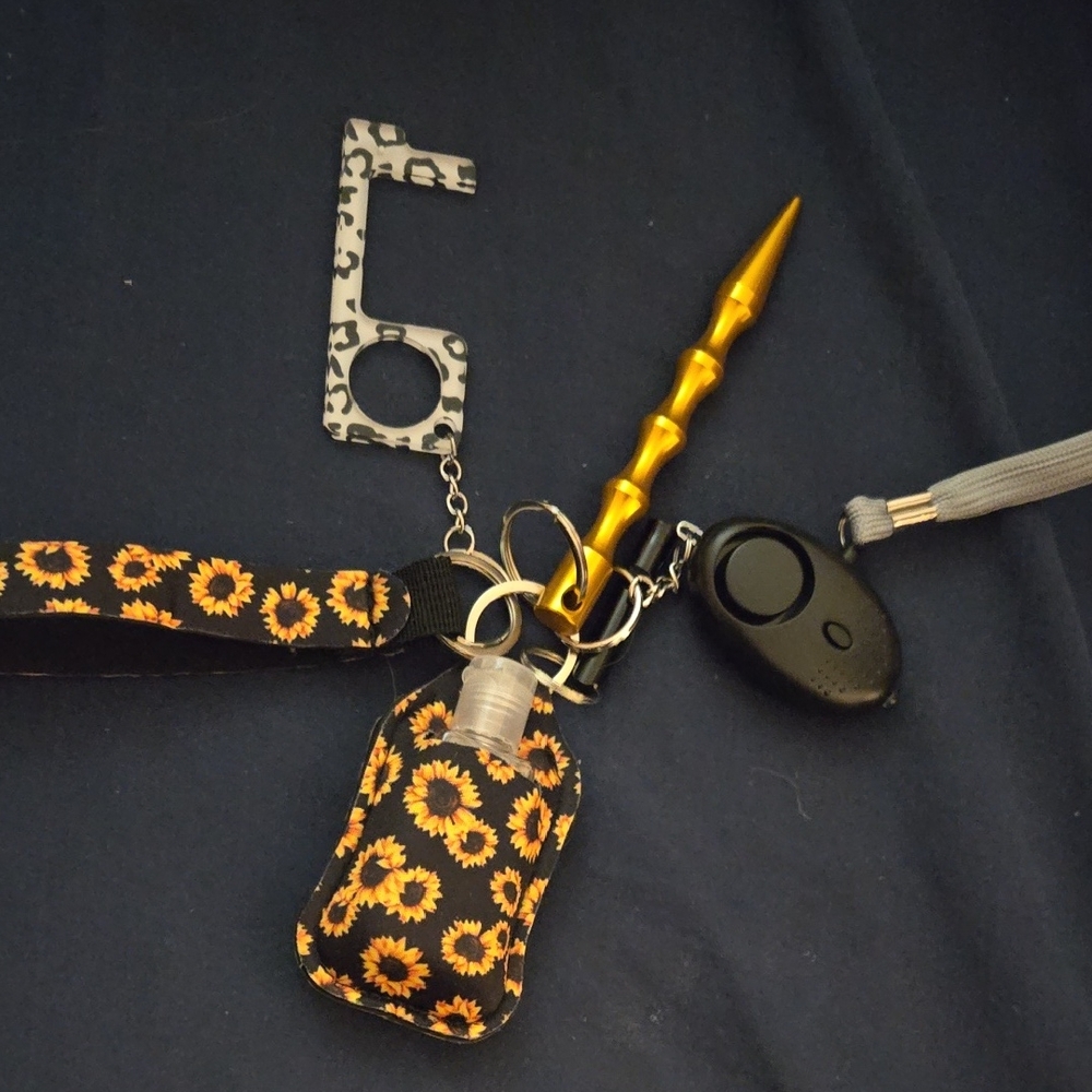 Sunflower Keychain Set with Safety Tools